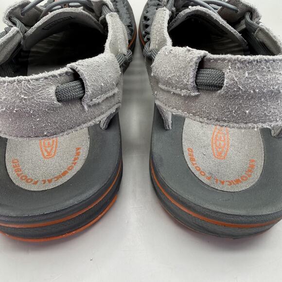 KEEN Uneek Sandals Shoes Mens Size 13 Gray Orange Woven Cord Hiking Outdoor main image 9